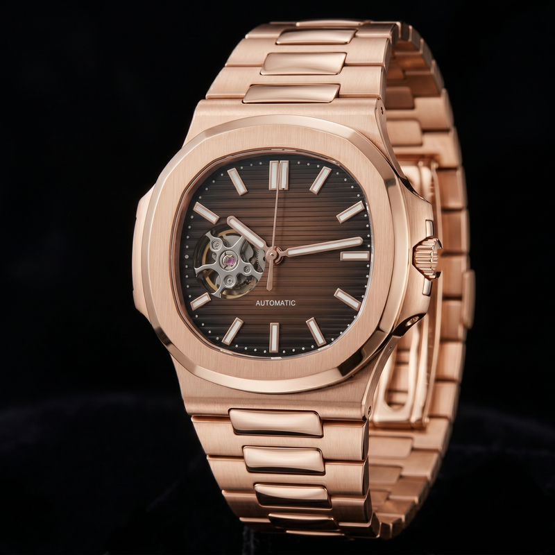 Nautiko Mod Rose Gold Chocolate Open Heart