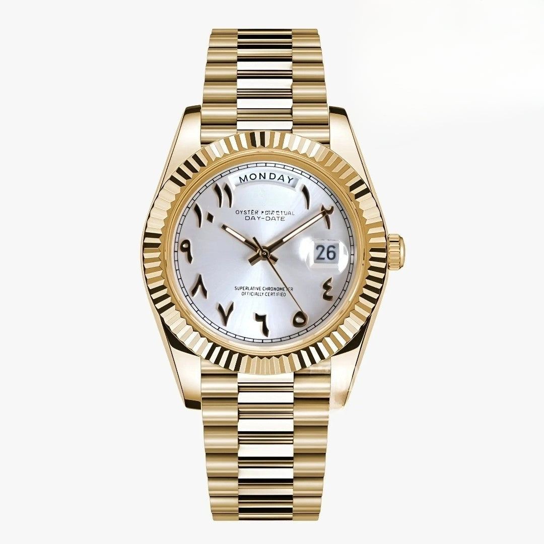 Seikojust Mod Daydate Yellow Gold - White Arabic