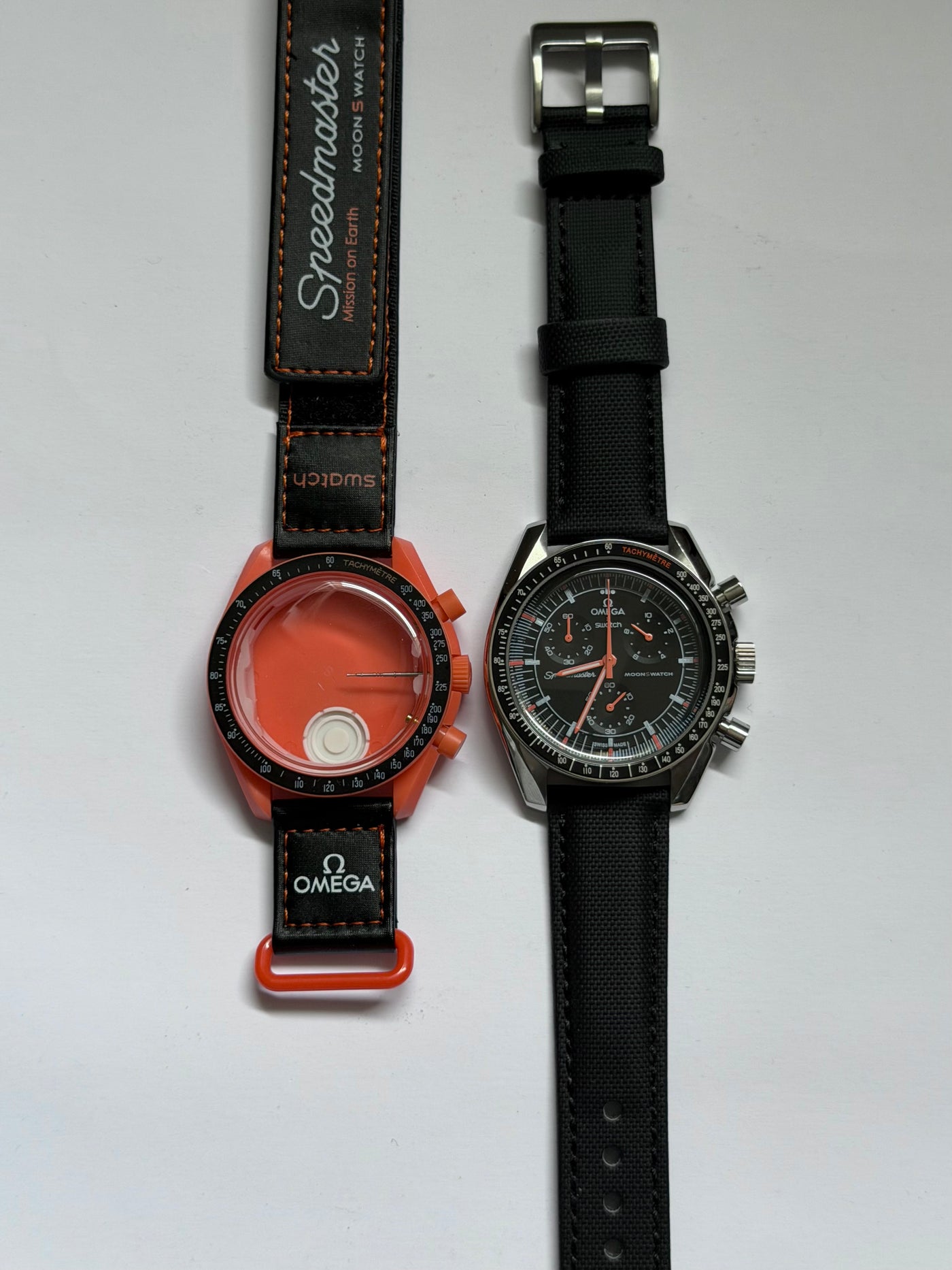 MOD Moonswatch Orange Black Nylon