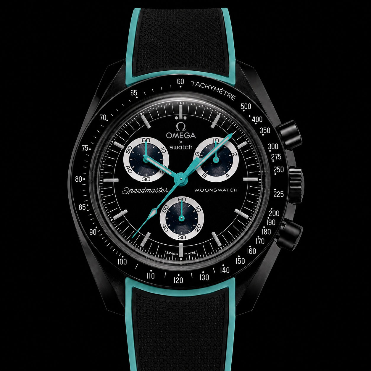 MOD Moonswatch Black Cyan