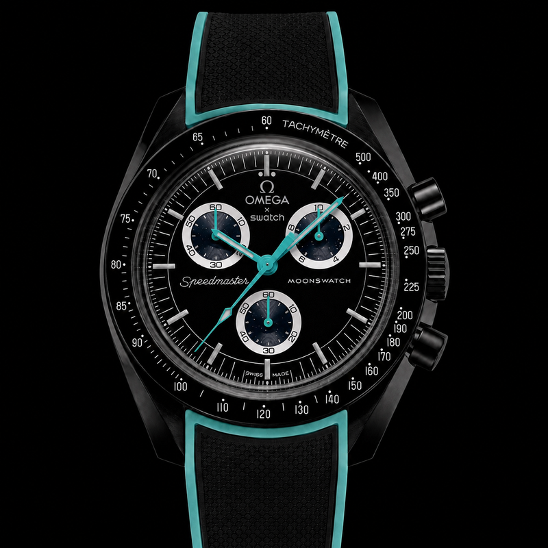 MOD Moonswatch Black Cyan