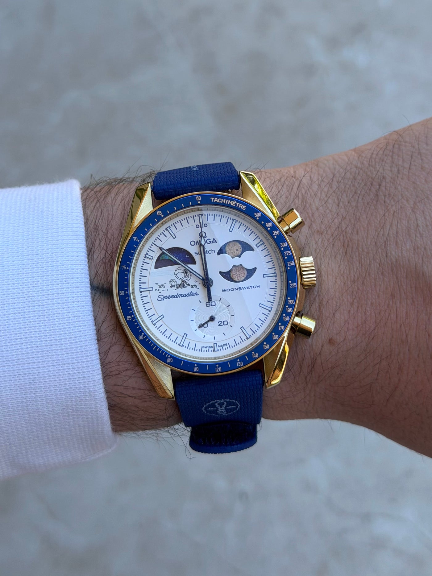 MOD Moonswatch Blue Moon Gold
