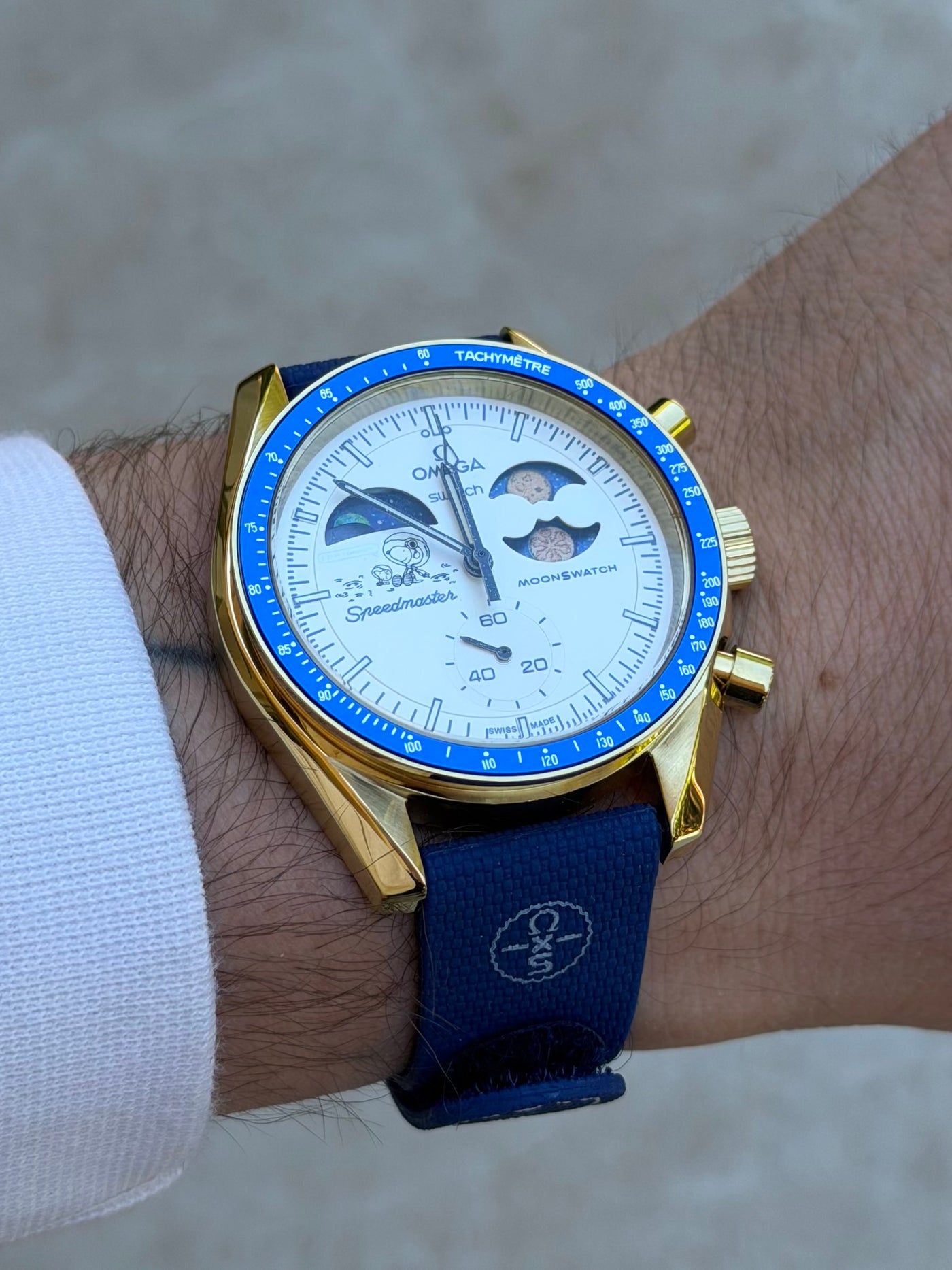MOD Moonswatch Blue Moon Gold