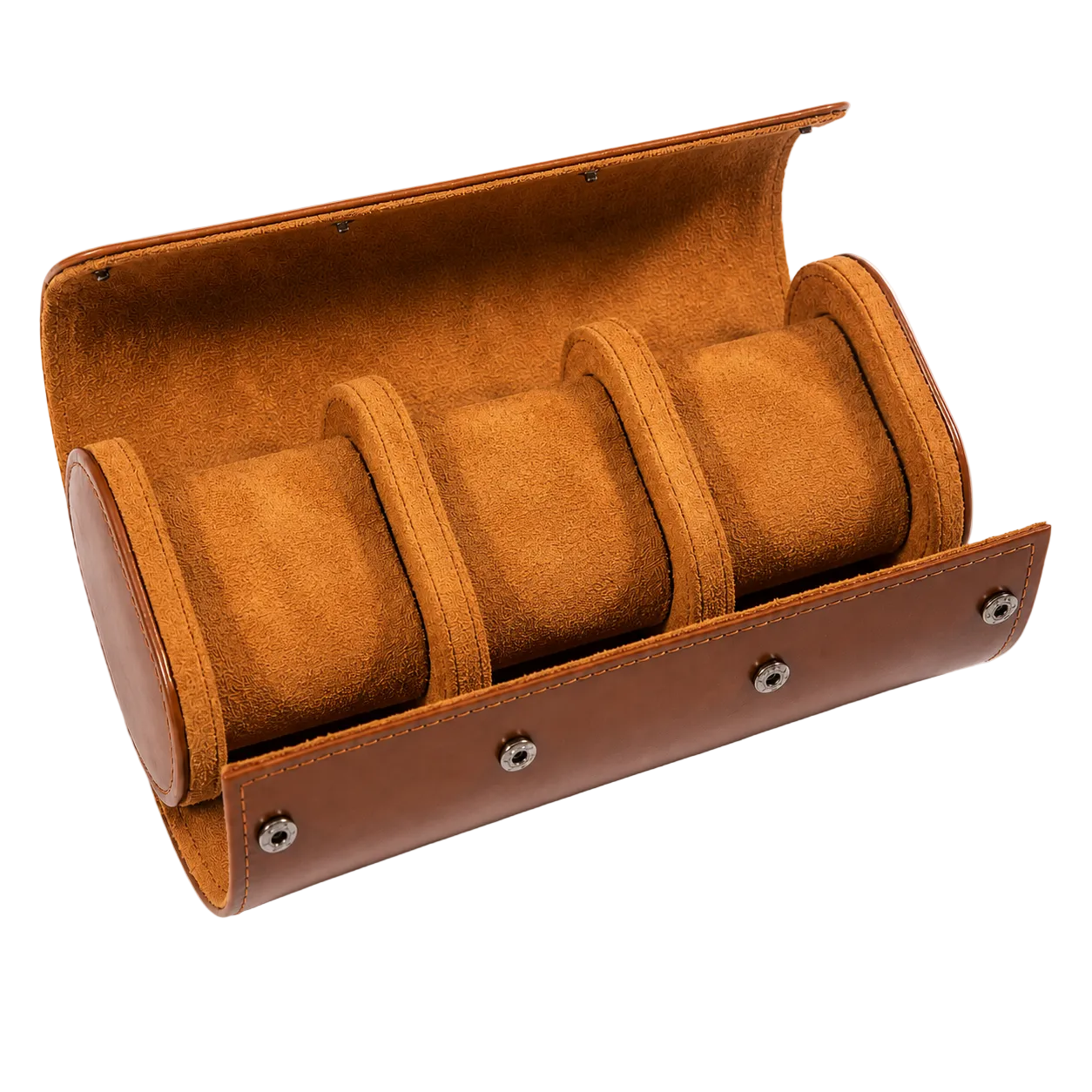 Estuche premium de piel marrón para 3