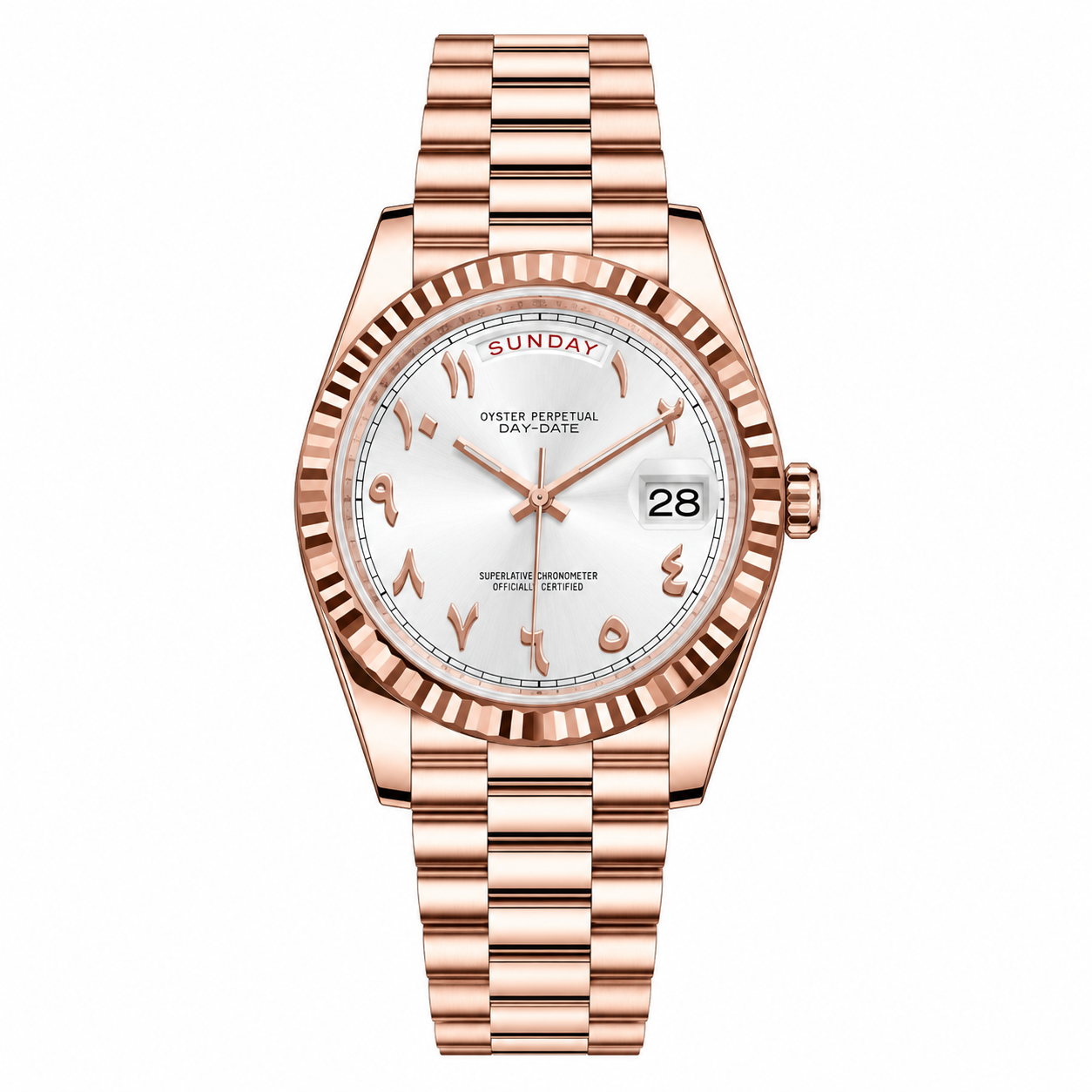 Seikojust Mod Daydate Rose Gold - White Arabic