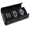 Estuche premium de piel negro para 3