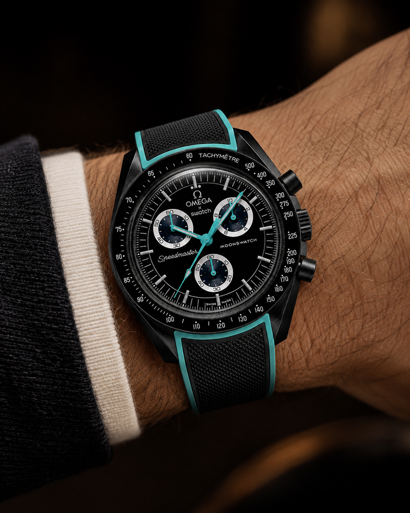 MOD Moonswatch Black Cyan