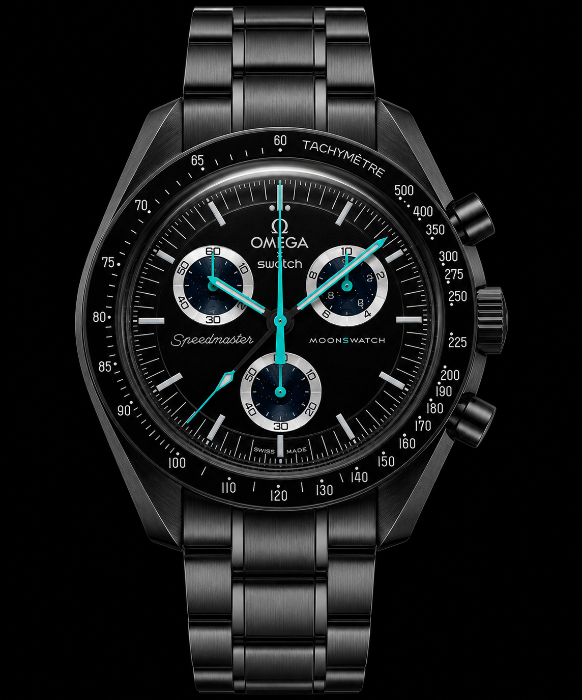 MOD Moonswatch Black Cyan