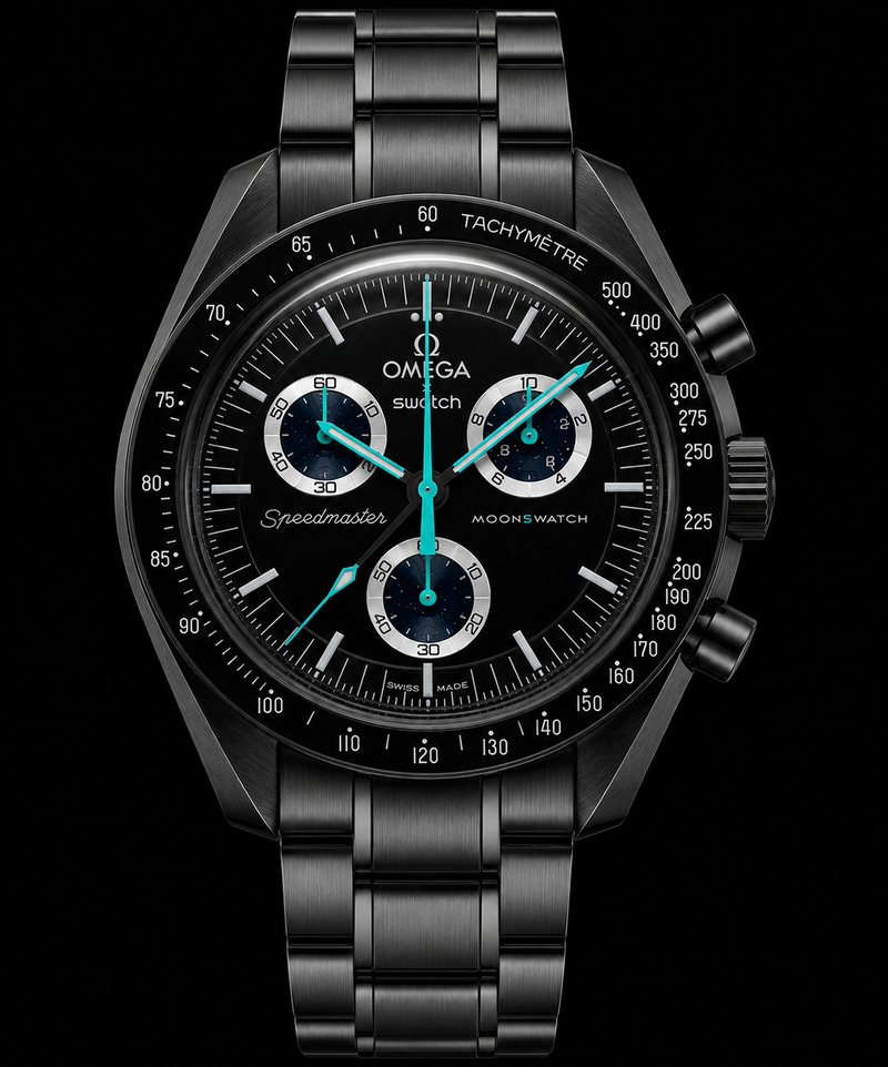 MOD Moonswatch Black Cyan