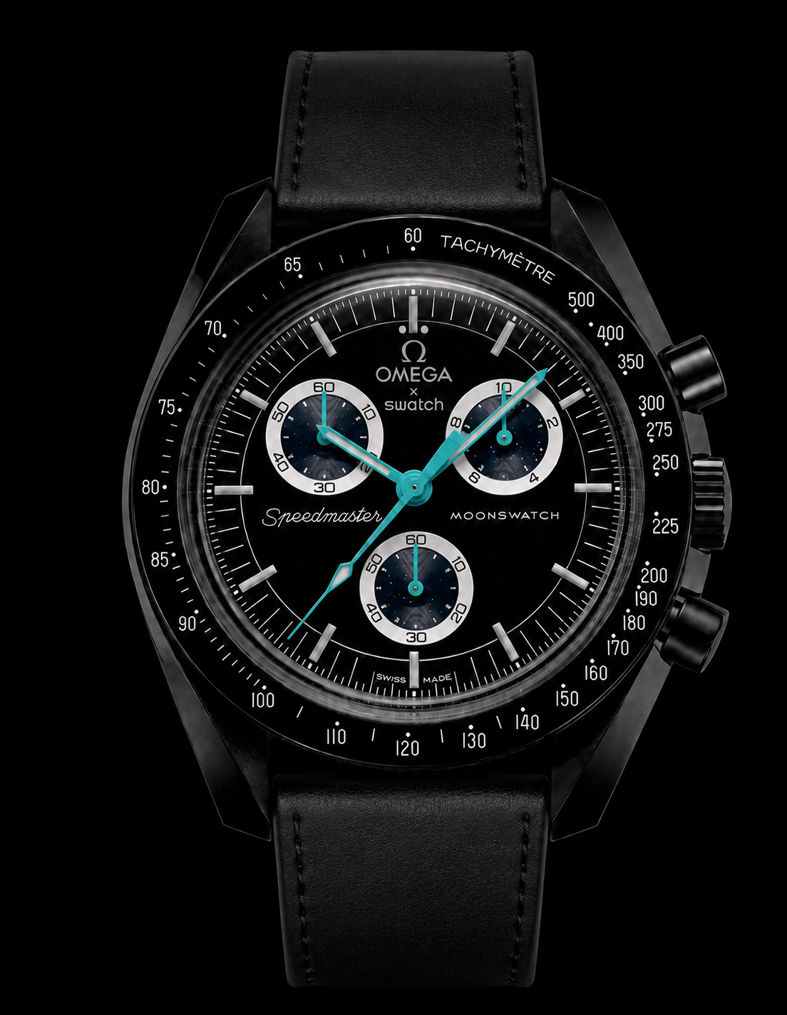 MOD Moonswatch Black Cyan