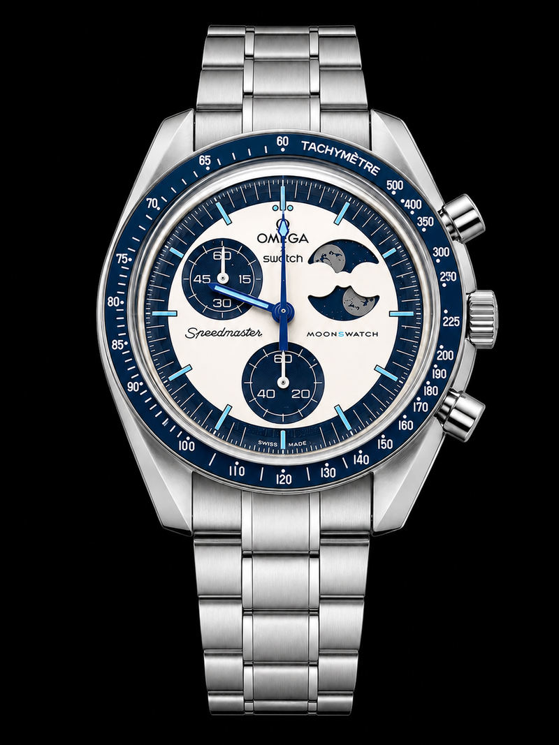MOD Moonswatch Silver Blue Moon