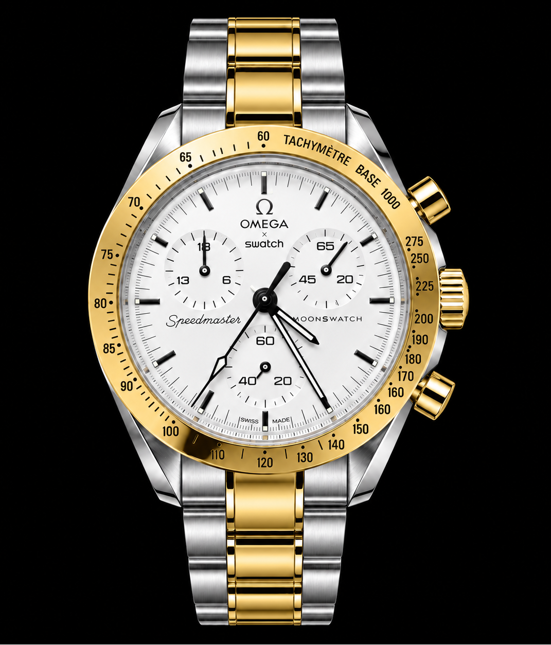 MOD Moonswatch White · Gold Silver