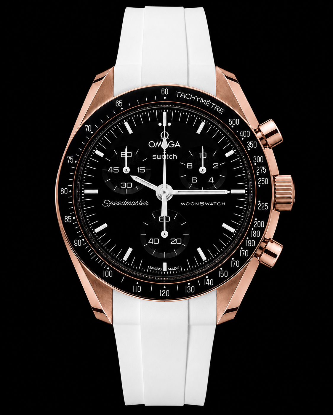 MOD Moonswatch Rose Gold Black