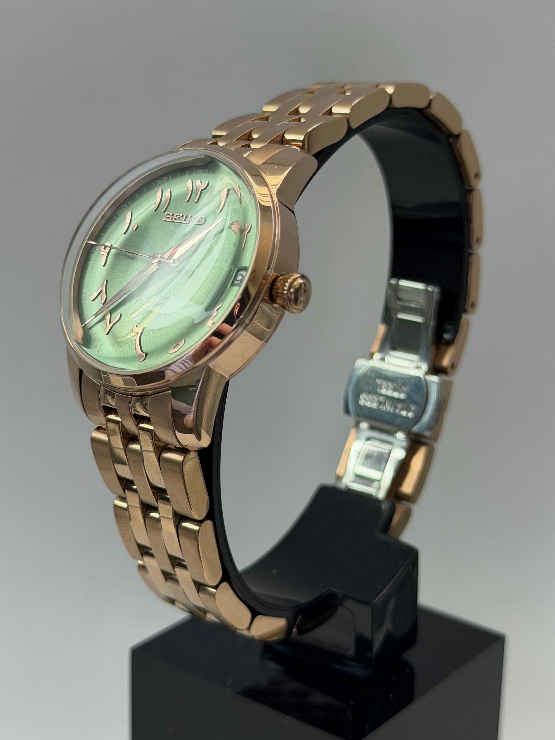 Presage Mod Rose Gold Arabic Green