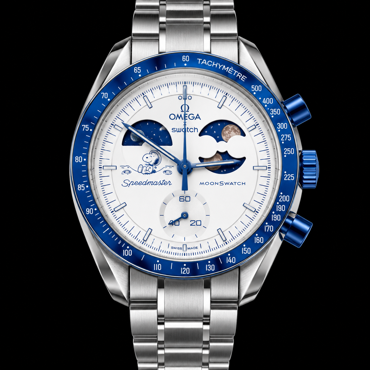 MOD Moonswatch Blue Chrono White Moon