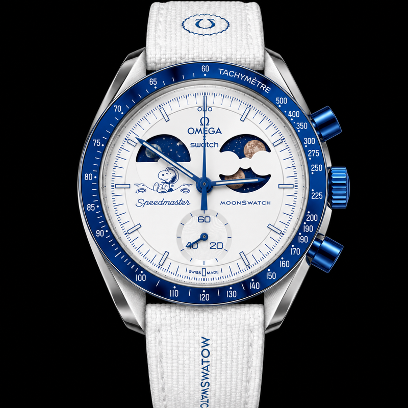 MOD Moonswatch Blue Chrono White Moon